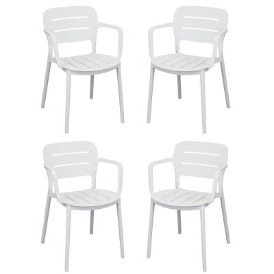 HAZEL - set 4 poltrone in polipropilene impilabili