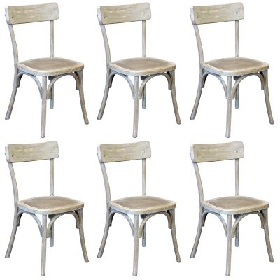 CHELSEA - set 6 sedie in legno di olmo