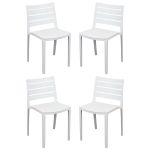 CABOT - set 4 sedie in polipropilene impilabile 