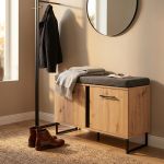 DODO - armadietto per ingresso con cuscino colore rovere