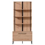 DODO - libreria moderna colore rovere con 4 mensole e un'anta