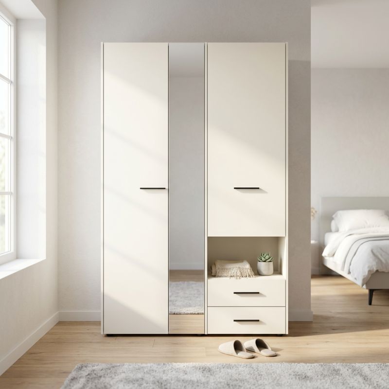 ESSENZA - armadio 2 ante 2 cassetti con specchio