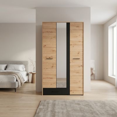 CADDIE - armadio tre ante moderno minimal in legno