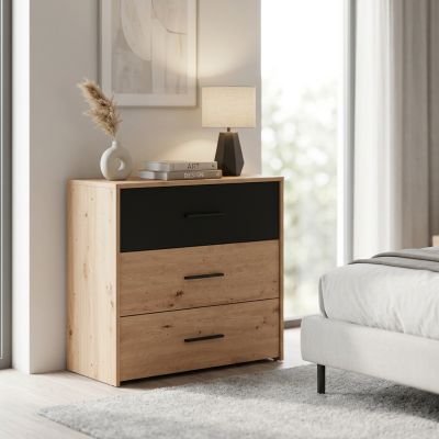 CADDIE - comò tre cassetti moderno minimal in legno