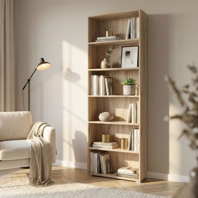 MADDIE - libreria sei ripiani moderno minimal in legno