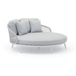 WAVEL - divano da giardino circolare in alluminio con cuscini