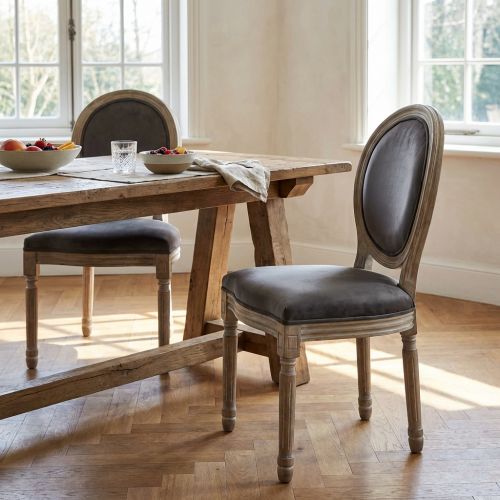 OVAL BACK - sedia vintage in velluto