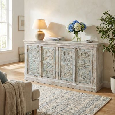 ETER - madia legno di mango bianco