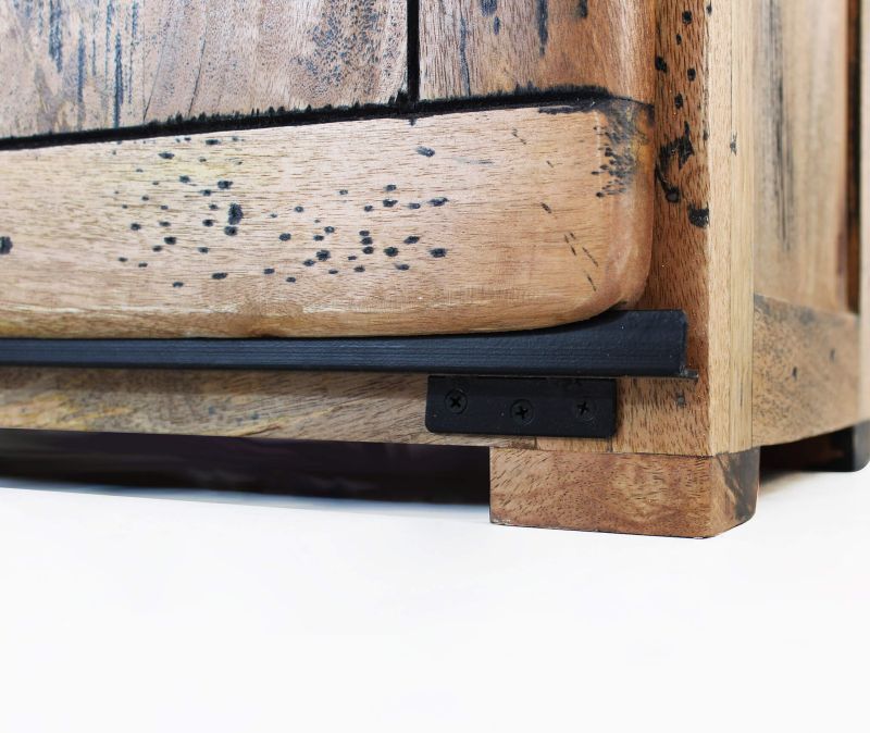 BEILY - porta tv legno di mango 1 anta scorrevole