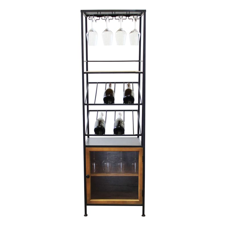WINE - scaffale per bottiglie e calici