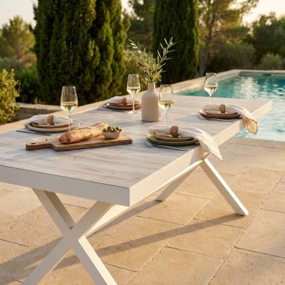 GRES - tavolo da giardino allungabile in alluminio e gres