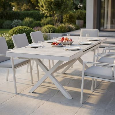 GRES - tavolo da giardino allungabile in alluminio e gres