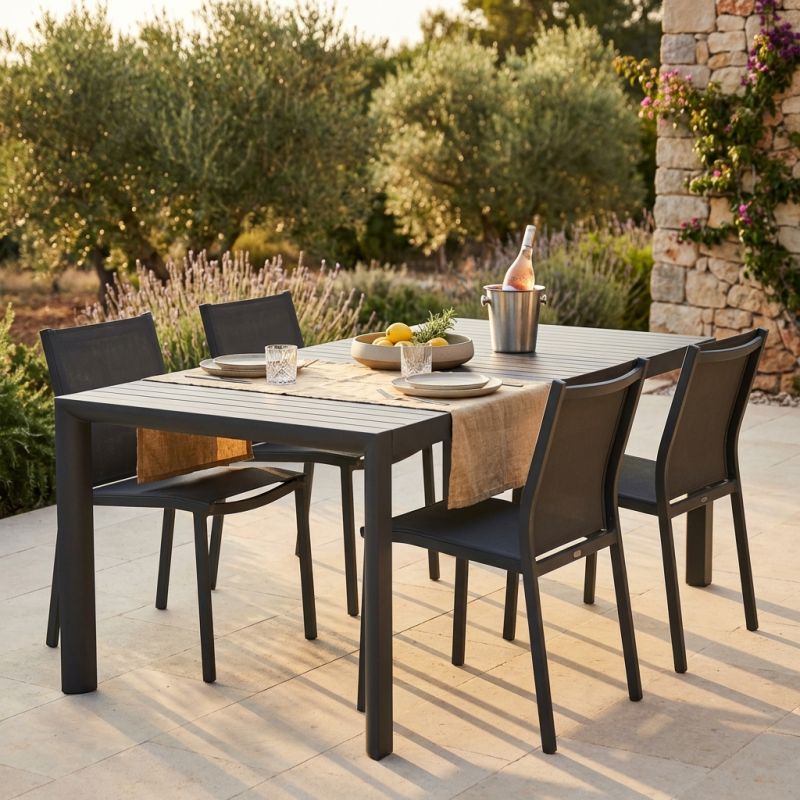 EQUITATUS - tavolo da giardino allungabile in alluminio da 135