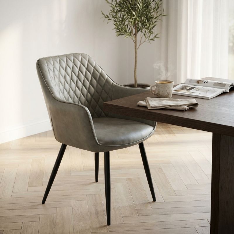 SANDY - poltrona imbottita per sala da pranzo in ecopelle