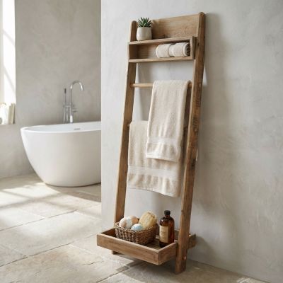 LUKE - scaffale da bagno in pino riciclato