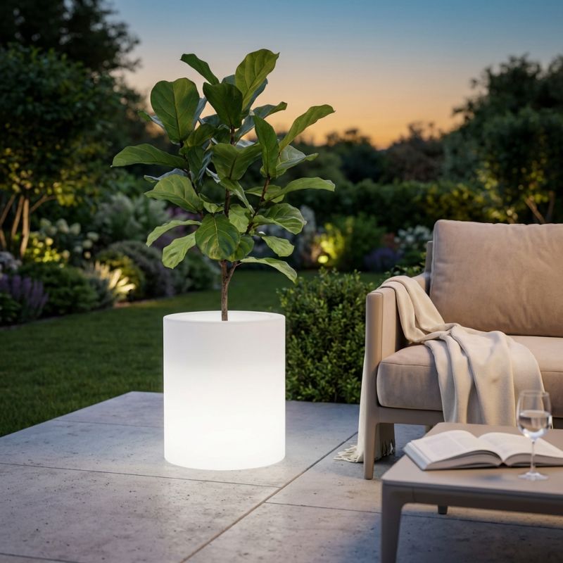 SKIPPER - vaso luminoso rgb con pannello solare