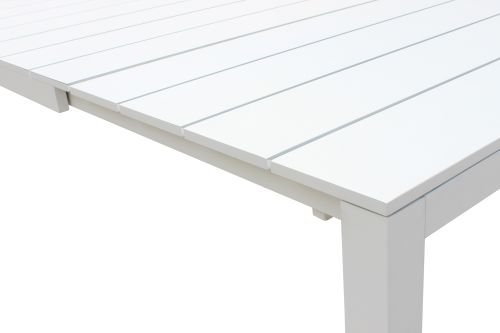 ALASKA - set tavolo in alluminio cm 214/280 x 100 x 75,5 h con 8 poltrone Lotus