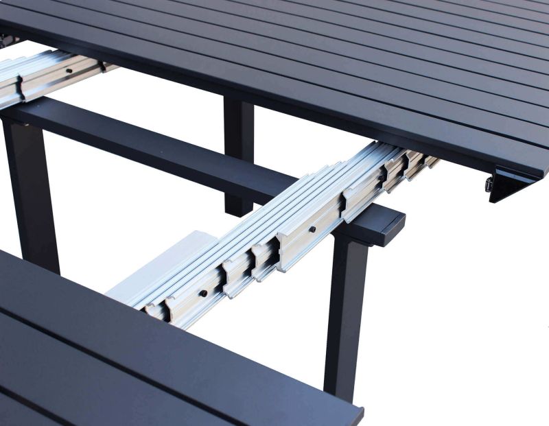 ARIZONA - set tavolo in alluminio cm 52/104/156/208/260 x 85 x 74 h con 6 poltrone Lotus