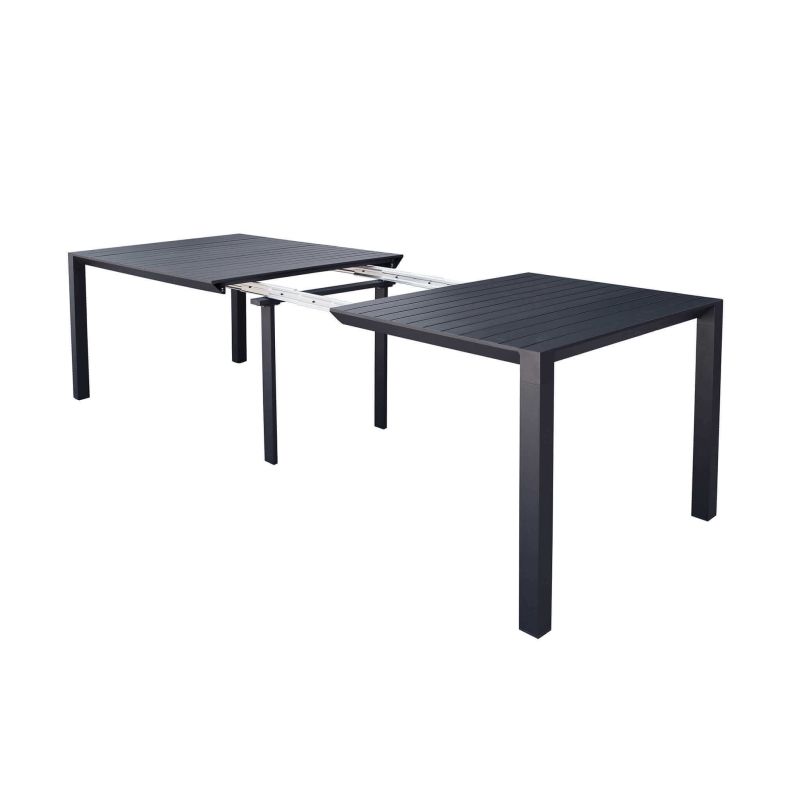 ARIZONA - set tavolo in alluminio cm 52/104/156/208/260 x 85 x 74 h con 6 poltrone Lotus