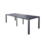 ARIZONA - set tavolo in alluminio cm 85 x 51,50/104/156/208/260 x 74 h con 10 poltrone Lotus