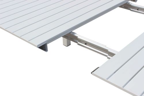 ARIZONA - set tavolo in alluminio cm 85x51,50/104/156/208/260 x 74 h con 10 poltrone Lotus
