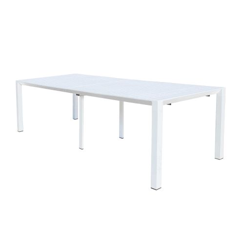 ARIZONA - set tavolo in alluminio cm 85x51,50/104/156/208/260 x 74 h con 10 poltrone Lotus