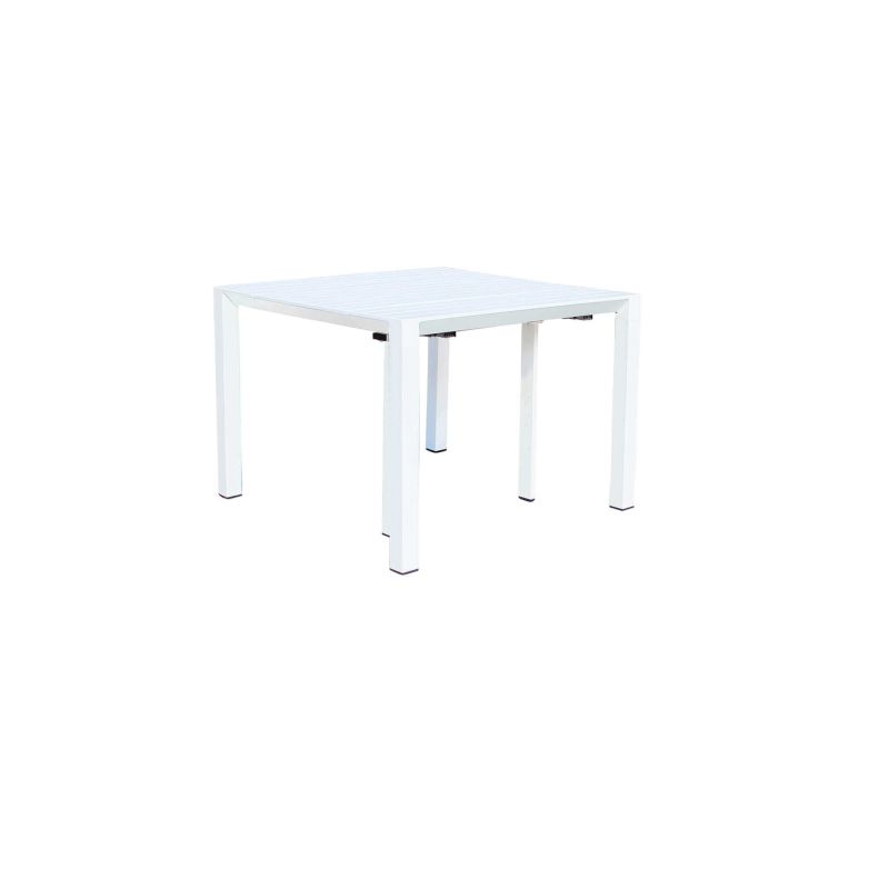 ARIZONA - set tavolo in alluminio cm 85x51,50/104/156/208/260 x 74 h con 10 poltrone Lotus
