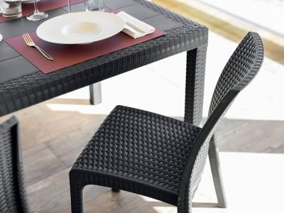 ALMA - sedia da giardino impilabile in wicker stampato