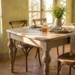 CROSS - tavolo vintage allungabile in legno con piano stondato