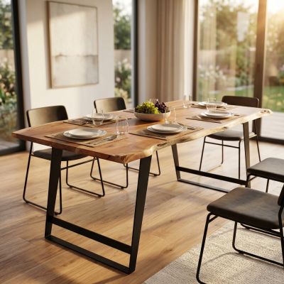 ECLISSE - tavolo con piano in legno massicco