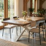 INDY - tavolo con piano in legno massiccio