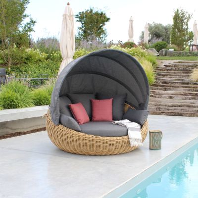 PARADISE - conchiglione da esterno in alluminio e wicker