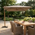 LIFT - ombrellone da giardino decentrato 3 x 3 con palo effetto legno