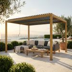 COMET - pergola bioclimatica 3 x 4 effetto legno