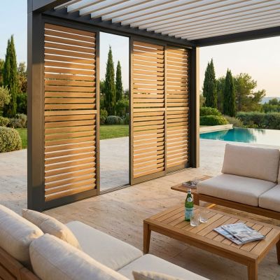 LAMM - laterale scorrevole con lamelle per pergola bioclimatica da 3 m 