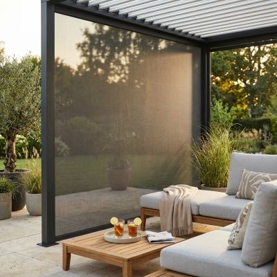 Laterale in Textilene per lato da 4 m pergola bioclimatica