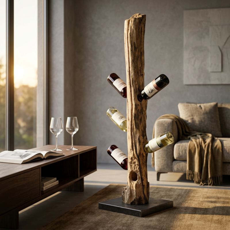 SIBILLA - porta bottiglie in legno di teak