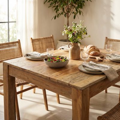 MODERATUS - tavolo da pranzo fisso in legno riciclato