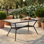 BRAIS - tavolo con piano rettangolare e mosaico beige e antracite