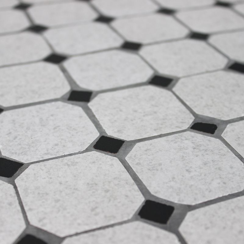 ANXO - tavolo con piano rotondo e mosaico beige e antracite