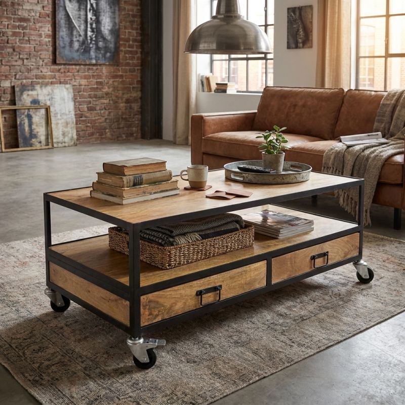 SHERIDAN - tavolino in legno di mango
