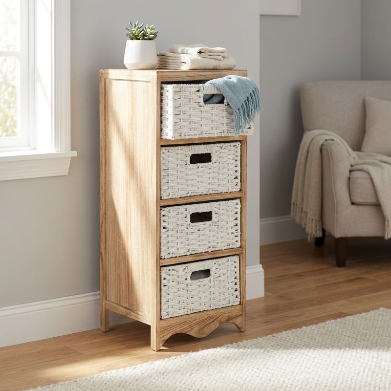 CRONO - mobiletto in legno con 4 cassetti