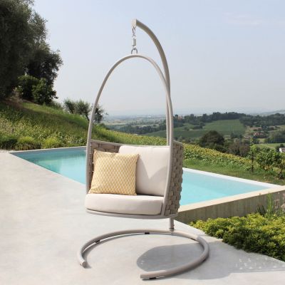MATISSE - dondolo con struttura in allumino beige con corda beige