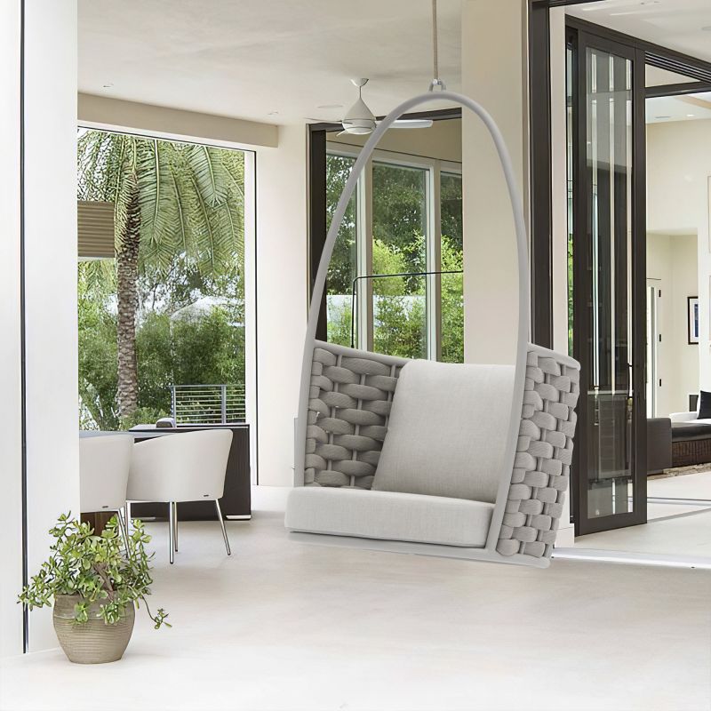 MATISSE - dondolo con struttura in allumino beige con corda beige