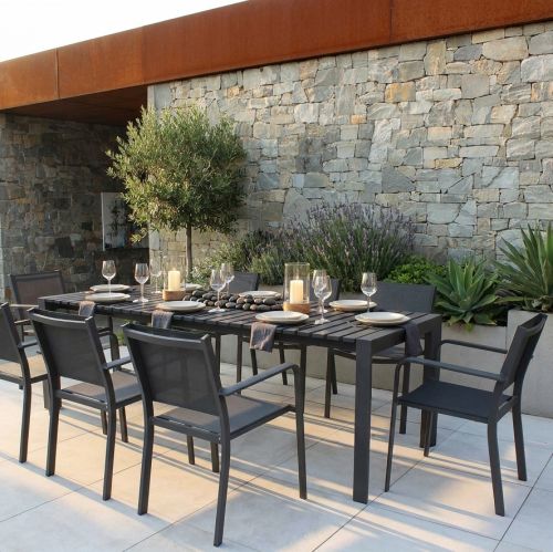 BRUNO - tavolo con struttura in alluminio verniciato bianco o antracite