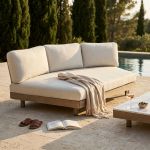 GAMORA - divano sx con struttura in alluminio effetto legno