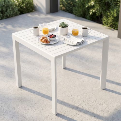 ALBEN - tavolo con struttura in alluminio 80 x 80