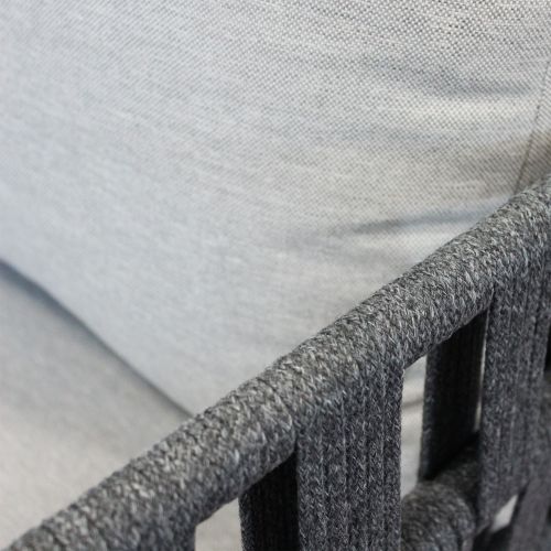 CASCADA - salotto outdoor con struttura in alluminio grigio chiaro, antracite o naturale