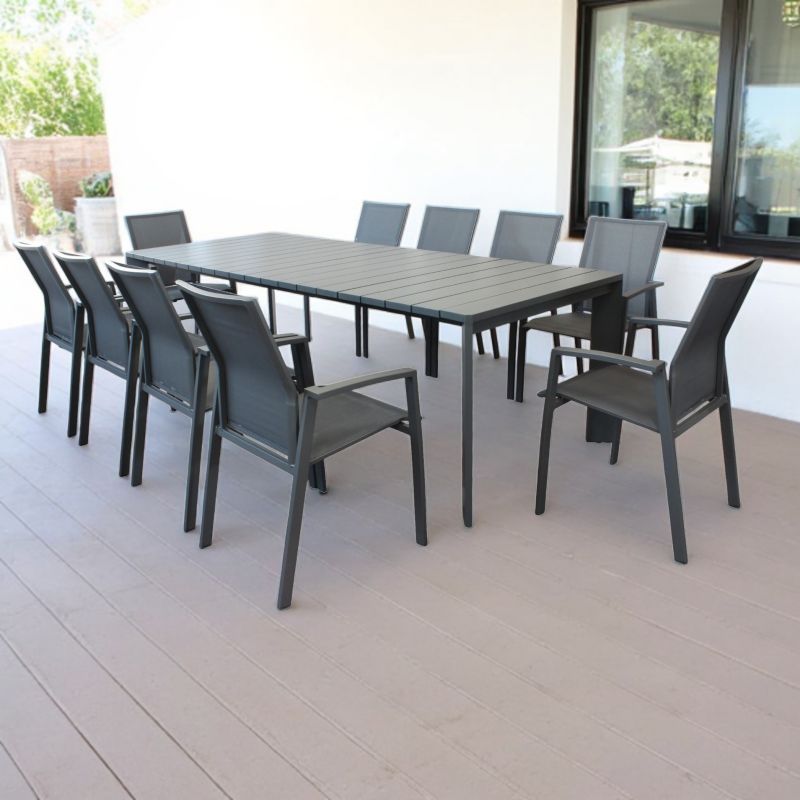 IMPACTO - tavolo allungabile in alluminio 200/250 bianco o antracite