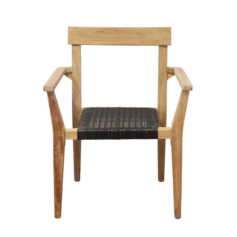 PAGAN - poltrona impilabile in teak e wicker